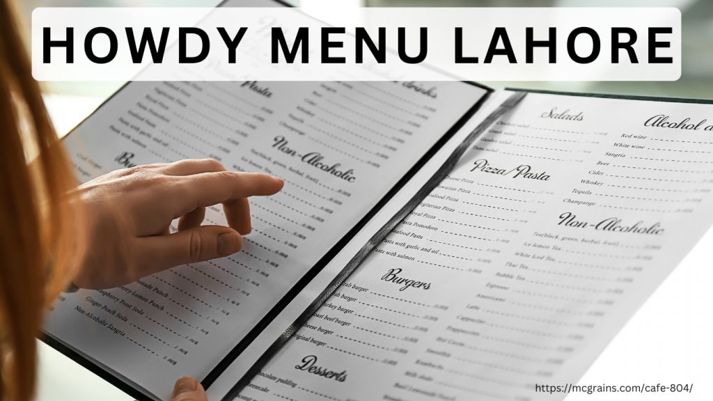 Howdy Menu Lahore